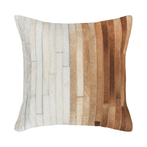 Radiant Oasis - 20" x 20" Meru Hide Pillow - Tan Multi - R&R Furniture Gallery (Fountain Valley, CA)
