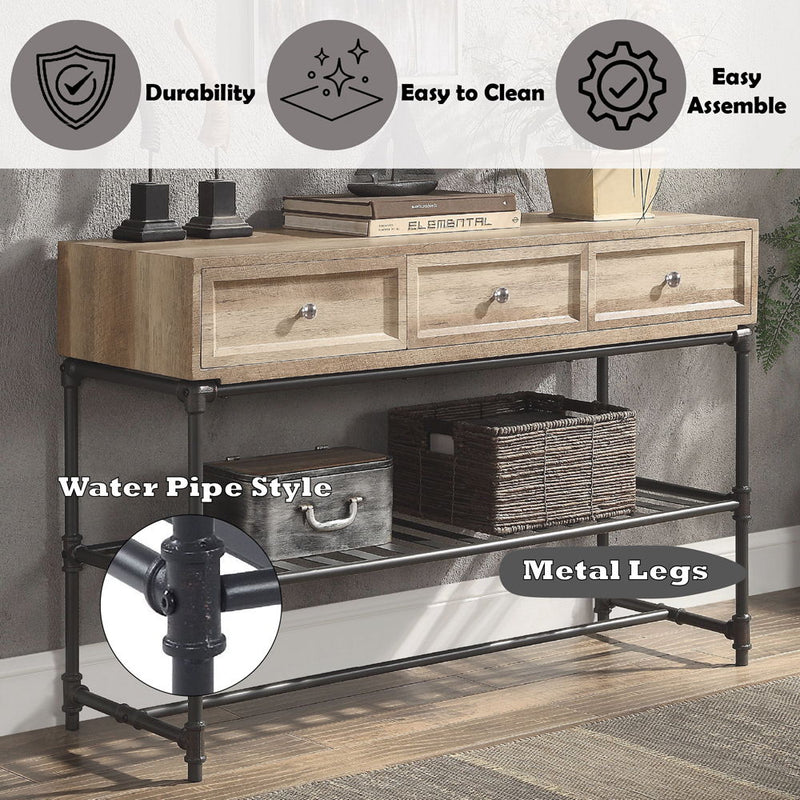 Brantley II - Sofa Table - Oak & Sandy Black - R&R Furniture Gallery (Fountain Valley, CA)