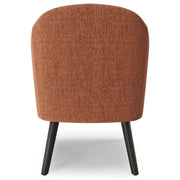 Simpli-Home Redding upholstered accent chair with plush fabric and modern design, perfect for living room or bedroom decor.