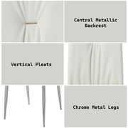 Kamaile - Side Chair (Set of 2) - Beige Synthetic Leather & Chrome - R&R Furniture Gallery (Fountain Valley, CA)