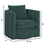 Sutton - Swivel Barrel Chair - Peacock - R&R Furniture Gallery (Fountain Valley, CA)