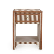 Kora cotton jute nightstand by TOV Furniture featuring a compact accent nightstand with natural fiber texture and modern design.
