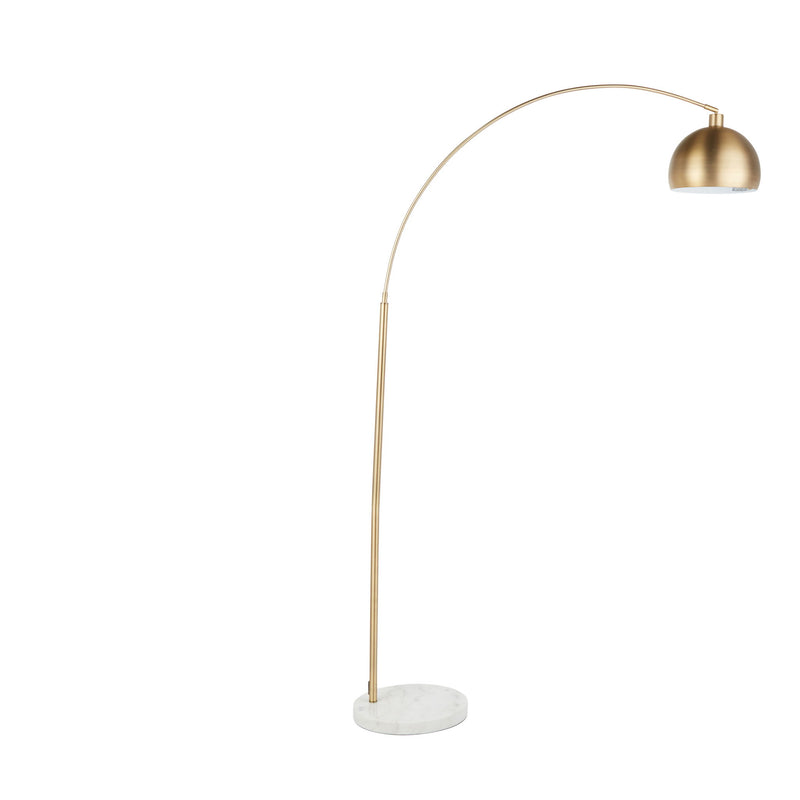 Lumi Source March contemporary floor lamp with sleek design and adjustable arm in a modern living room setting.