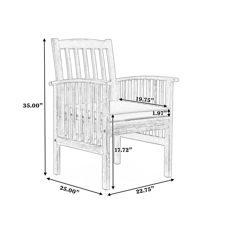 Casa - Acacia Dining Chair Set With Cushions, - R&R Furniture Gallery (Fountain Valley, CA)