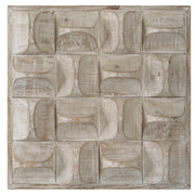 Uttermost Pickford wood wall decor featuring rustic, natural wood panels arranged in a stylish modern design.