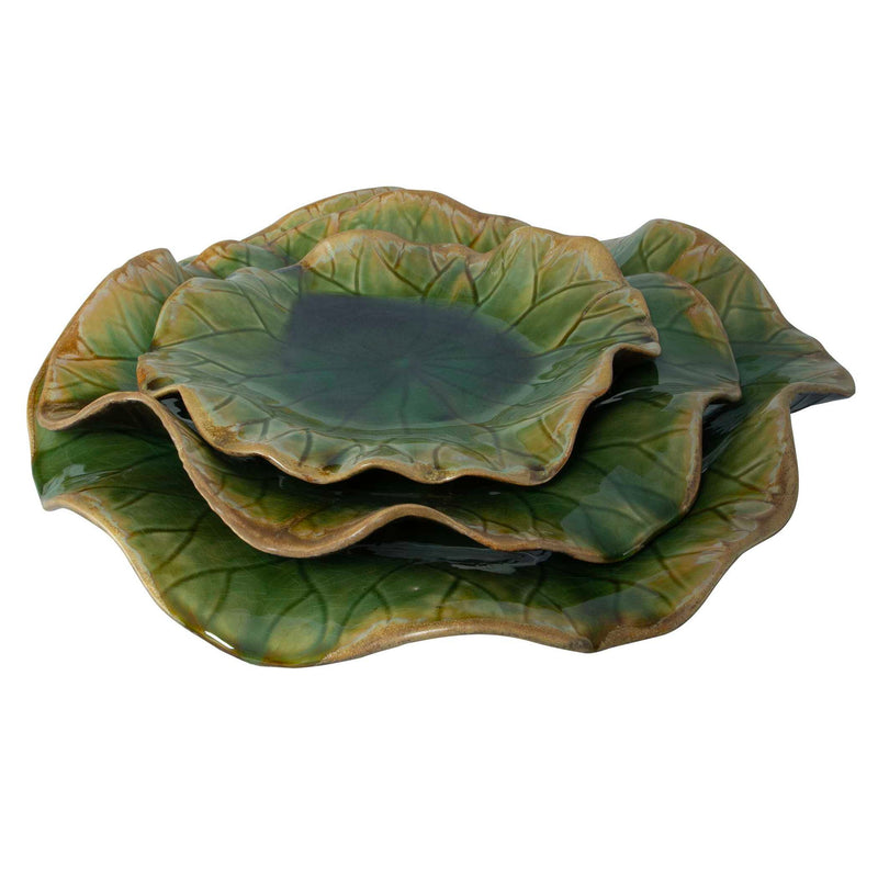 Set of three ceramic wall decor pieces by Uttermost featuring textured, modern designs for stylish interior wall art.