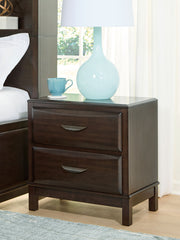 Vanmore - Two Drawer Night Stand - Dark Brown - R&R Furniture Gallery (Fountain Valley, CA)