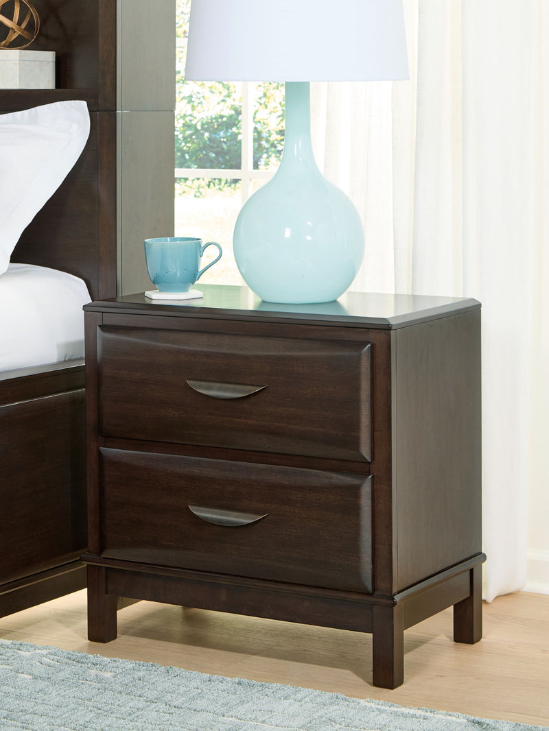 Vanmore - Two Drawer Night Stand - Dark Brown - R&R Furniture Gallery (Fountain Valley, CA)