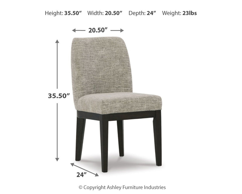 Burkhaus - Dining UPH Side Chair (Set of 2) - Beige / Dark Brown - R&R Furniture Gallery (Fountain Valley, CA)