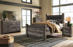 Signature Design by Ashley Wynnlow 7 Piece Bedroom Set poster showing bed, dresser, and nightstands in a modern bedroom style.