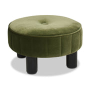 Riley - Round Footstool Ottoman - Olive Green - R&R Furniture Gallery (Fountain Valley, CA)