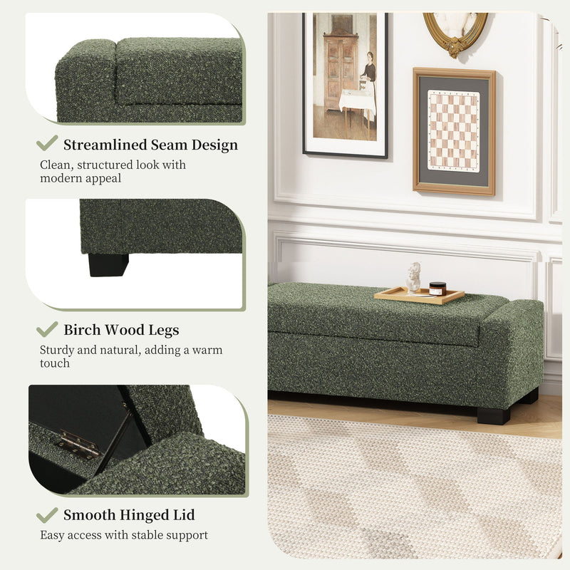 Noble House textured fabric ottoman bench with hinged lid, showcasing a stylish and functional furniture piece for living rooms.