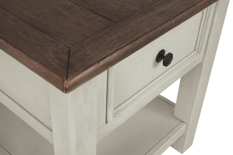 Bolanburg - Rectangular End Table - White / Brown / Beige - R&R Furniture Gallery (Fountain Valley, CA)