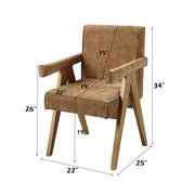 Zoey - Arm Chair (Set of 2) - Chocolate Chenille & Oak - R&R Furniture Gallery (Fountain Valley, CA)