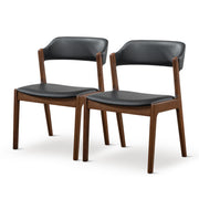 Enzo - Dining Chair (Set of 2) - Black / Brown - R&R Furniture Gallery (Fountain Valley, CA)