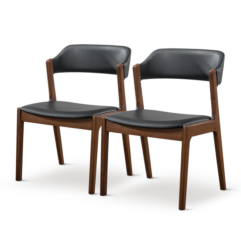 Enzo - Dining Chair (Set of 2) - Black / Brown - R&R Furniture Gallery (Fountain Valley, CA)