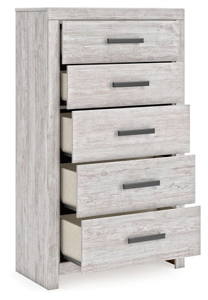 Cayboni - Five Drawer Chest - Whitewash - R&R Furniture Gallery (Fountain Valley, CA)