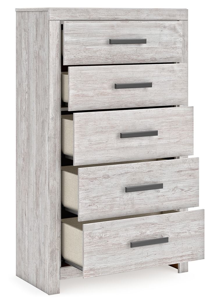 Cayboni - Five Drawer Chest - Whitewash - R&R Furniture Gallery (Fountain Valley, CA)