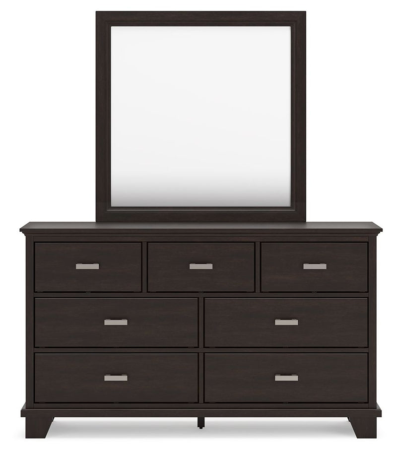Covetown - Dresser And Mirror - Dark Brown - R&R Furniture Gallery (Fountain Valley, CA)