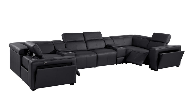 1224 - 8-Piece U-Shaped Sectional Sofa In With 2 Power Recliners & Power Headrests