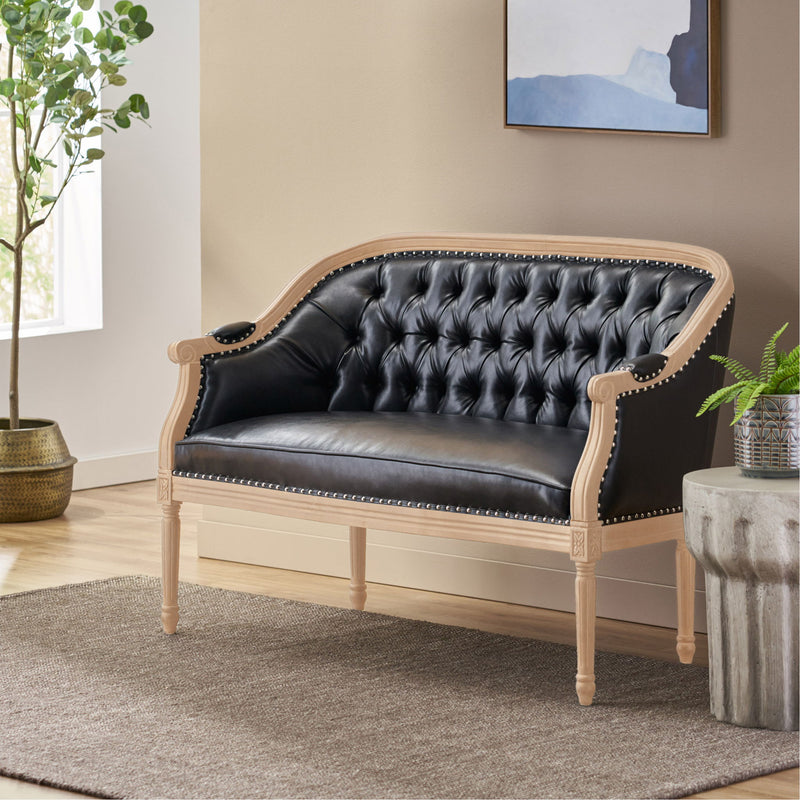 French Country Chesterfield Style Tufted Loveseat - R&R Furniture Gallery (Fountain Valley, CA)