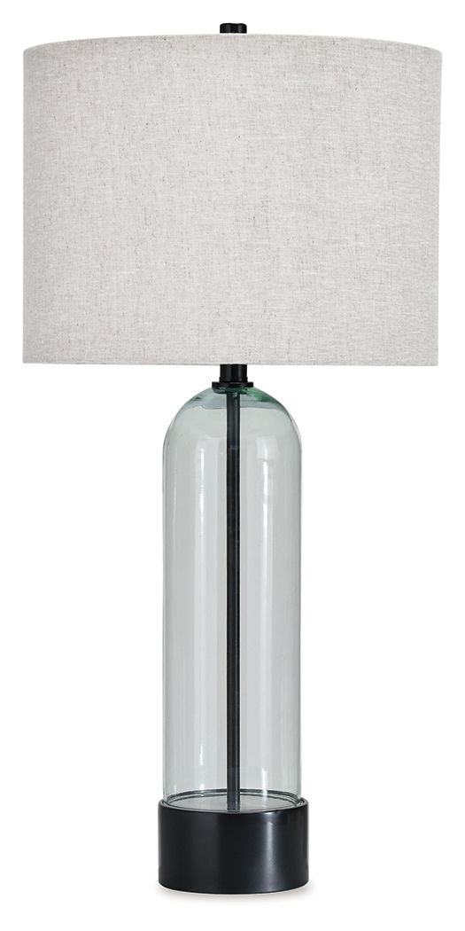 Kerrbrook - Glass Table Lamp - Clear / Black - R&R Furniture Gallery (Fountain Valley, CA)