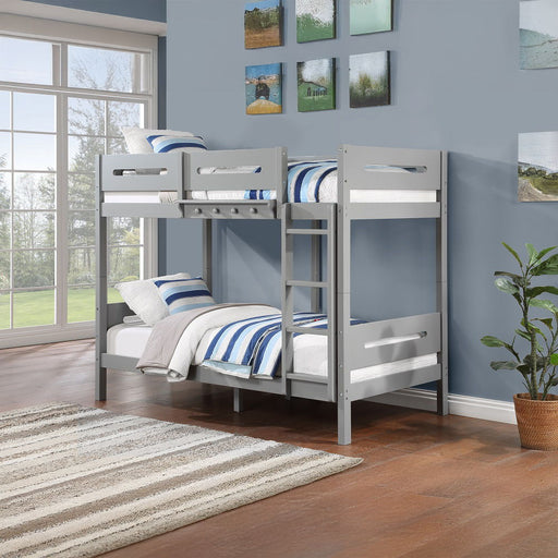 Edah - Twin Over Twin Bunk Bed - Gray - R&R Furniture Gallery (Fountain Valley, CA)