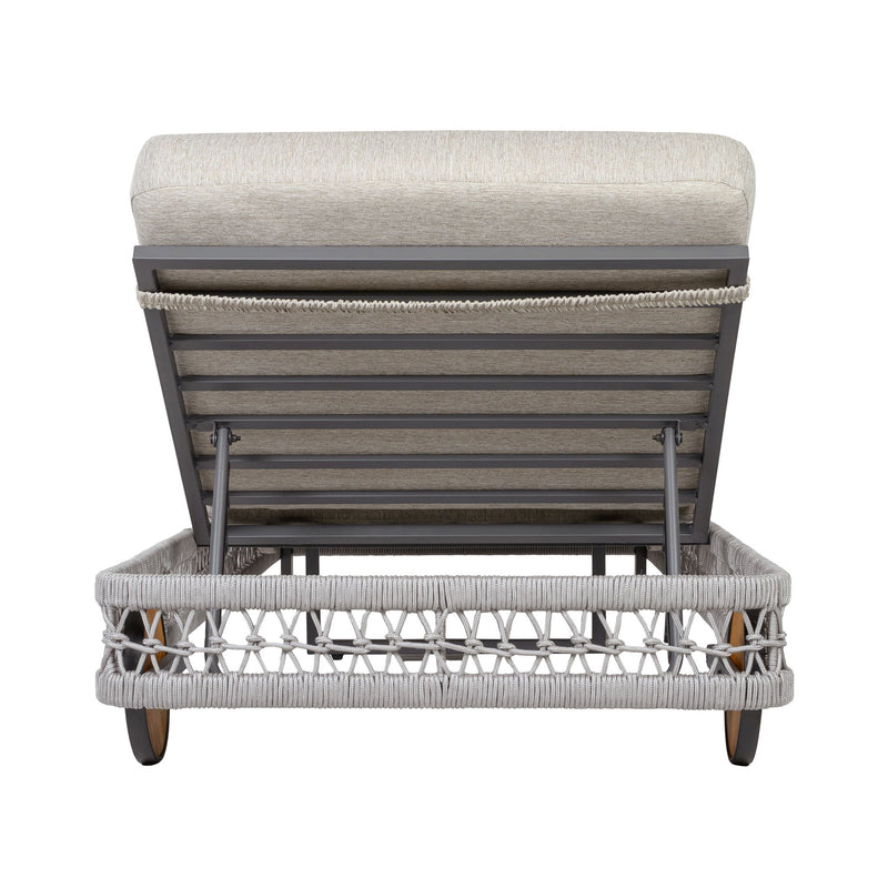 Outdoor Chaise Lounge & Wheels, 5 Position Adjustable Backrest
