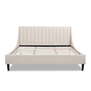 Aspen - King Vertical Tufted Headboard Platform Bed Set - Light Beige - R&R Furniture Gallery (Fountain Valley, CA)