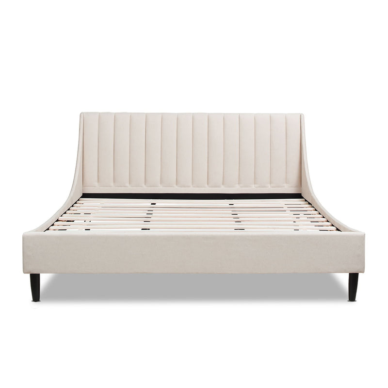 Aspen - King Vertical Tufted Headboard Platform Bed Set - Light Beige - R&R Furniture Gallery (Fountain Valley, CA)