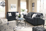 Signature Design by Ashley Altari sleeper sofa with gray fabric, plush cushions, and convertible design for versatile seating and sleeping space.