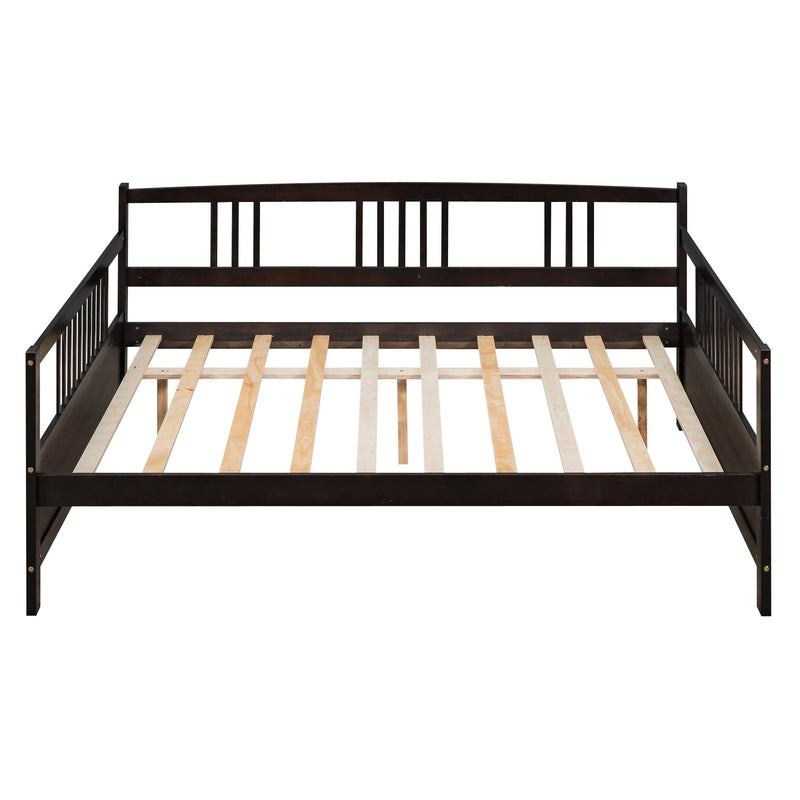 Modern DreamHaus multifunctional daybed with built-in storage drawers, sleek design, and plush fabric upholstery.