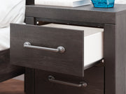 Hollivern - Two Drawer Night Stand - Dark Gray - R&R Furniture Gallery (Fountain Valley, CA)