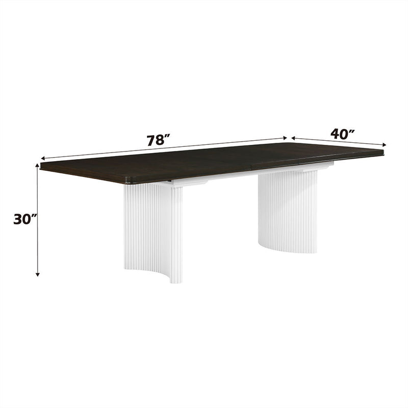 Carena - Dining Table With Leaf - White & Brown - R&R Furniture Gallery (Fountain Valley, CA)