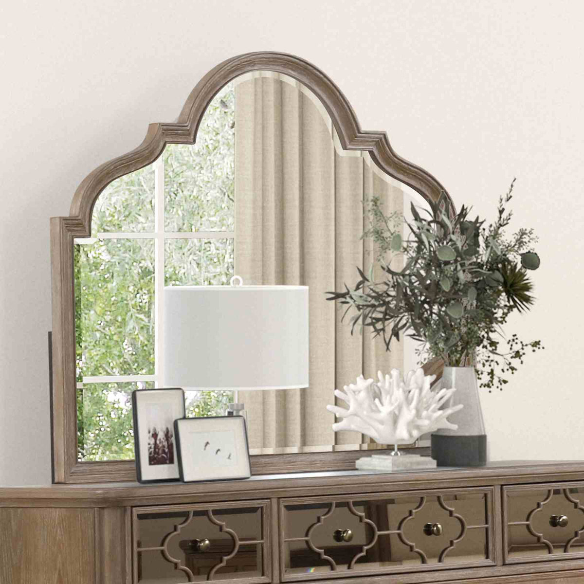 Lyris - Mirror, Rustic Oak