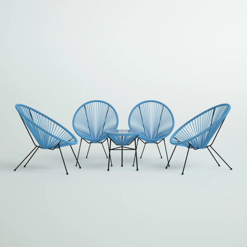 Outdoor Conversation Set With Ergonomic Lounge Chairs And Tempered Glass Table - R&R Furniture Gallery (Fountain Valley, CA)