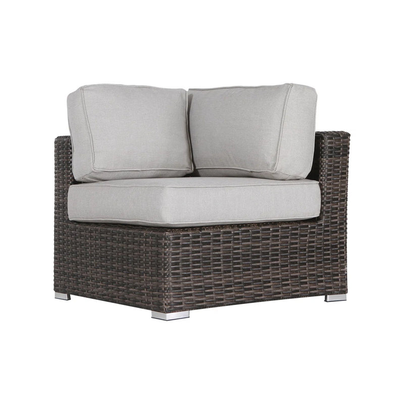 Contemporary Outdoor Rattan Wicker Sectional Seating Group With Cushions - R&R Furniture Gallery (Fountain Valley, CA)