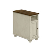 White accent end table with storage, traditional style by 8th Street, featuring a classic design and compact size.
