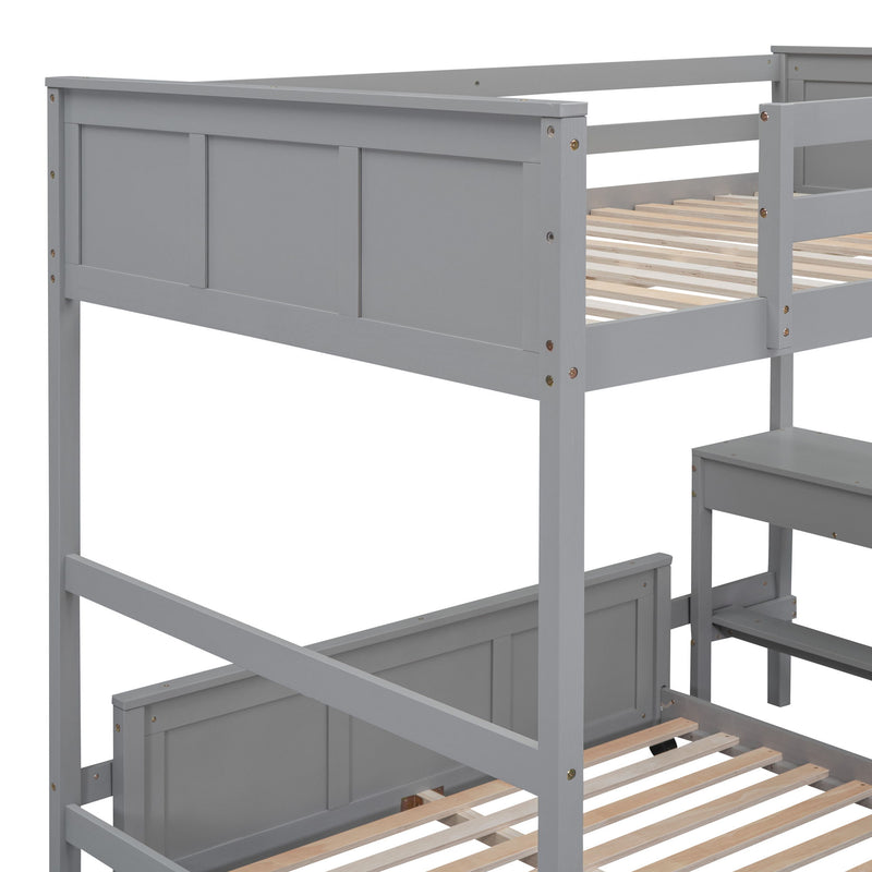 Full Over Full Bunk Bed With Desk - R&R Furniture Gallery (Fountain Valley, CA)