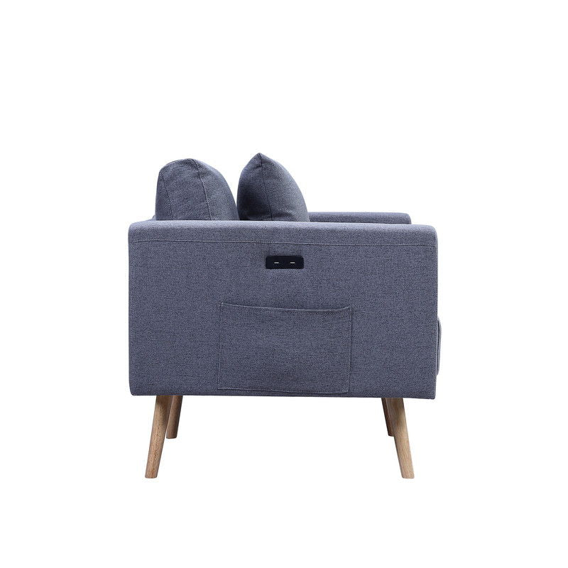 Easton - Fabric Chair With USB Charging Ports Pockets And Pillows - R&R Furniture Gallery (Fountain Valley, CA)