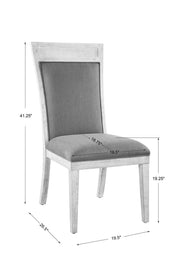 Dark gray Uttermost Encore armless side chair with sleek modern design, cushioned seat and wooden legs.