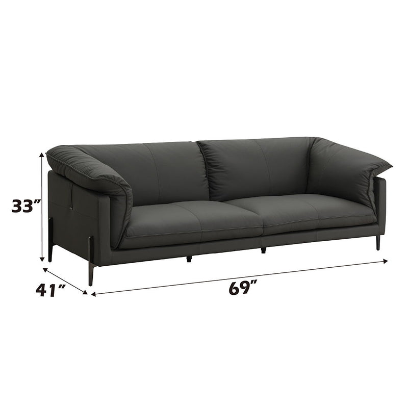 Tadi - Loveseat - Black Top Grain Leather - R&R Furniture Gallery (Fountain Valley, CA)