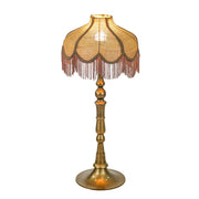 Buchanan - Jute Fringed Scalloped Table Lamp - Pink - R&R Furniture Gallery (Fountain Valley, CA)