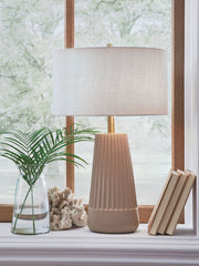 Dellner - Ceramic Table Lamp - Mocha - R&R Furniture Gallery (Fountain Valley, CA)