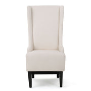 Set of two Noble House upholstered dining chairs with high backs and birch wood legs, ideal for modern kitchen or dining rooms.