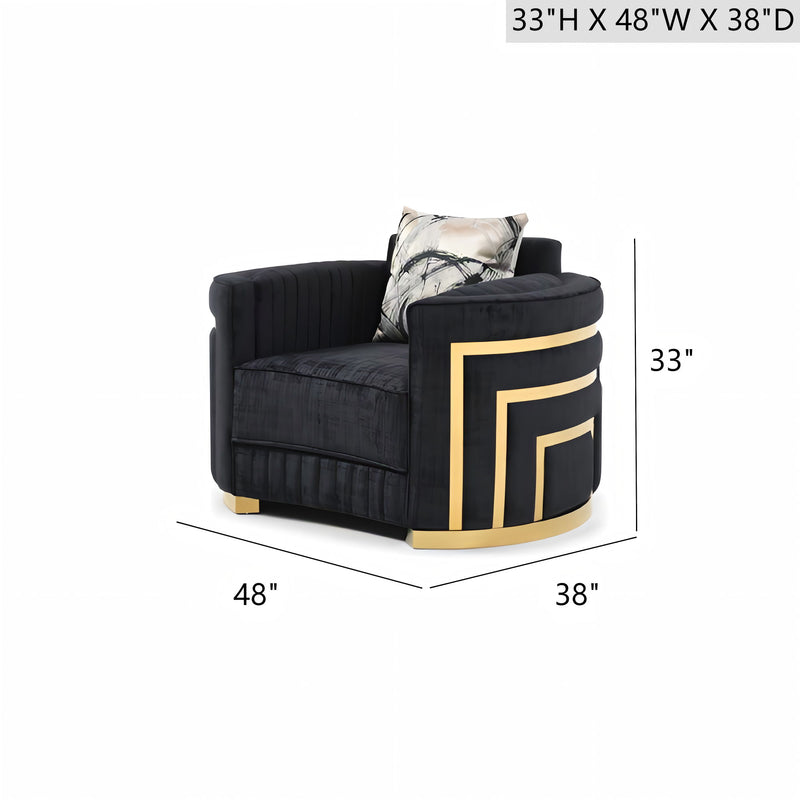 Soledad - Chair Upholstered With Hued Accents - Black - R&R Furniture Gallery (Fountain Valley, CA)