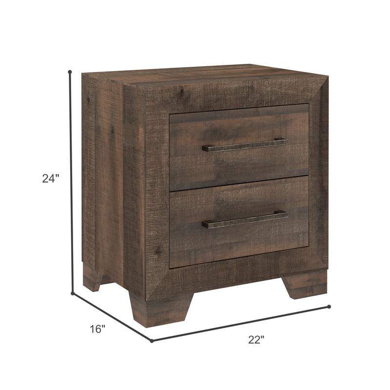 Plinz - 2 Drawer Nightstand - Brown - R&R Furniture Gallery (Fountain Valley, CA)