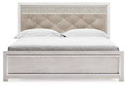 Altyra - King Panel Bed With Upholstered Headboard - White - R&R Furniture Gallery (Fountain Valley, CA)