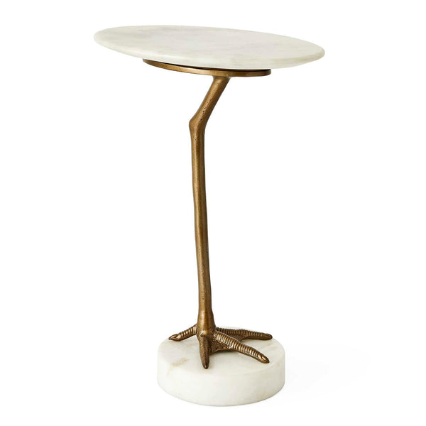 Taking A Stand - Side Table - Brass / White