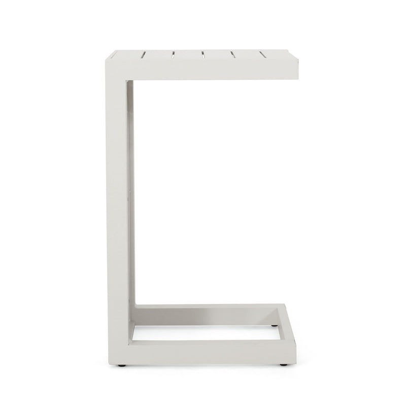 Aluminum Outdoor C - Shaped Side Table For Patio - R&R Furniture Gallery (Fountain Valley, CA)